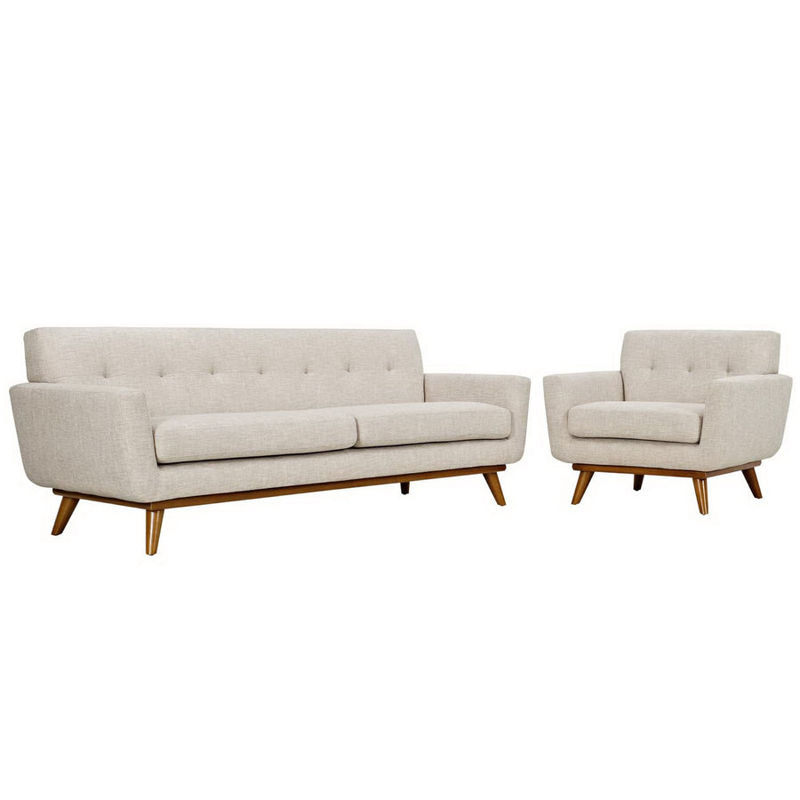 Flint Armchair and Sofa Set of 2 in Beige