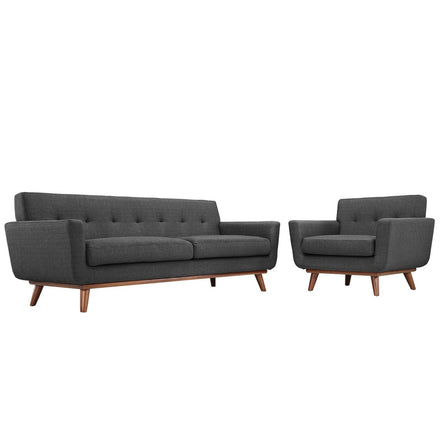 Engage Armchair and Sofa Set of 2 in Gray