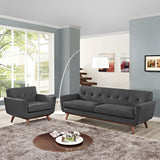 Flint Armchair and Sofa Set of 2 in Gray