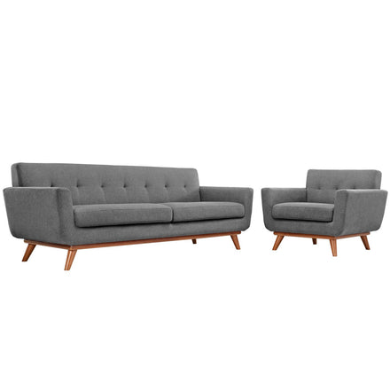 Engage Armchair and Sofa Set of 2 in Expectation Gray