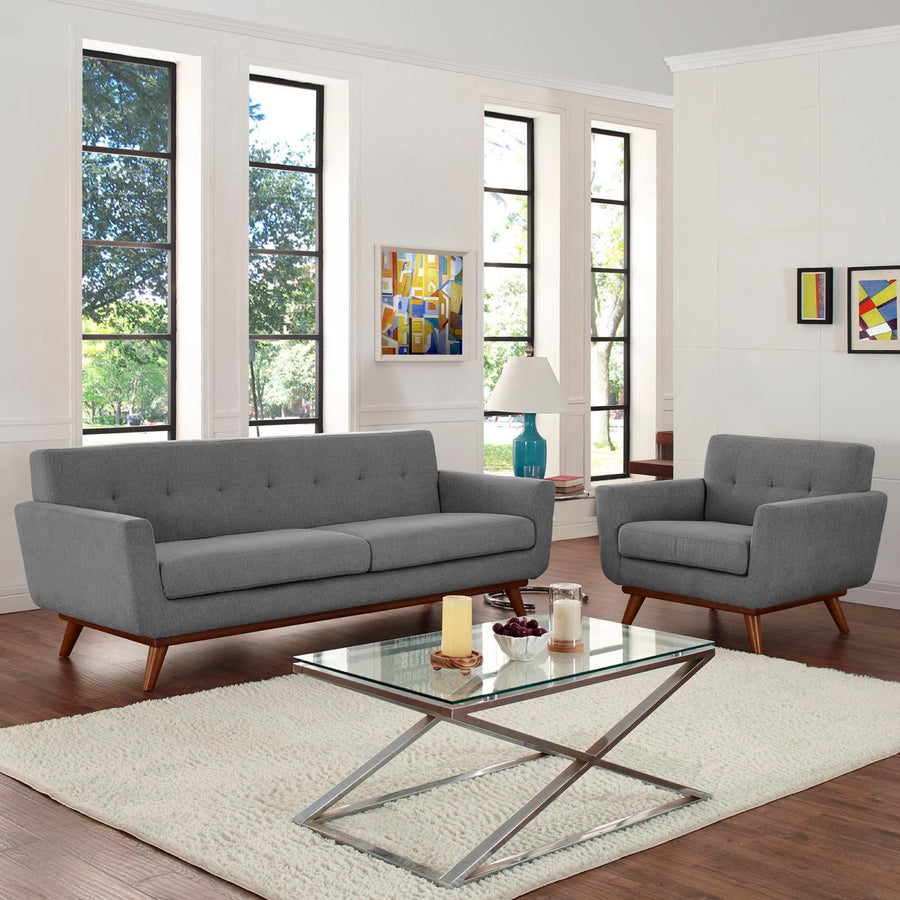 Flint Armchair and Sofa Set of 2 in Expectation Gray