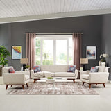 Flint Armchairs and Sofa Set of 3 in Beige