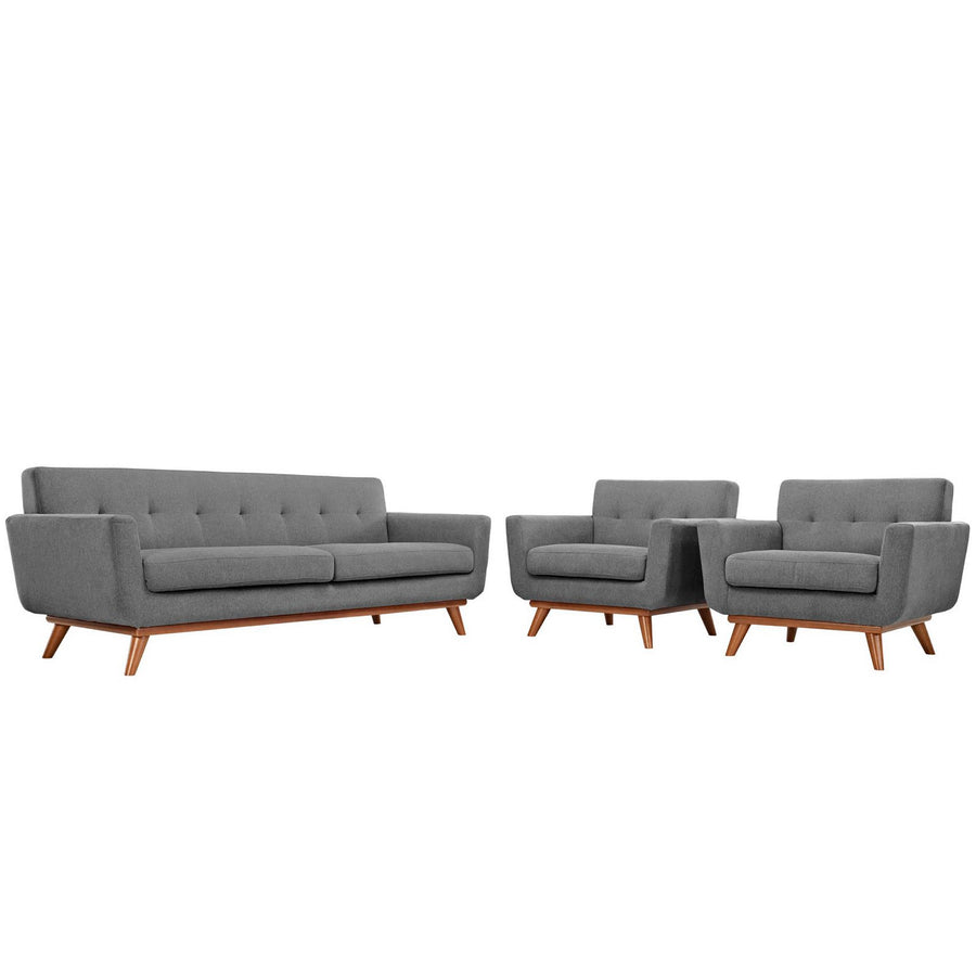 Flint Armchairs and Sofa Set of 3 in Expectation Gray