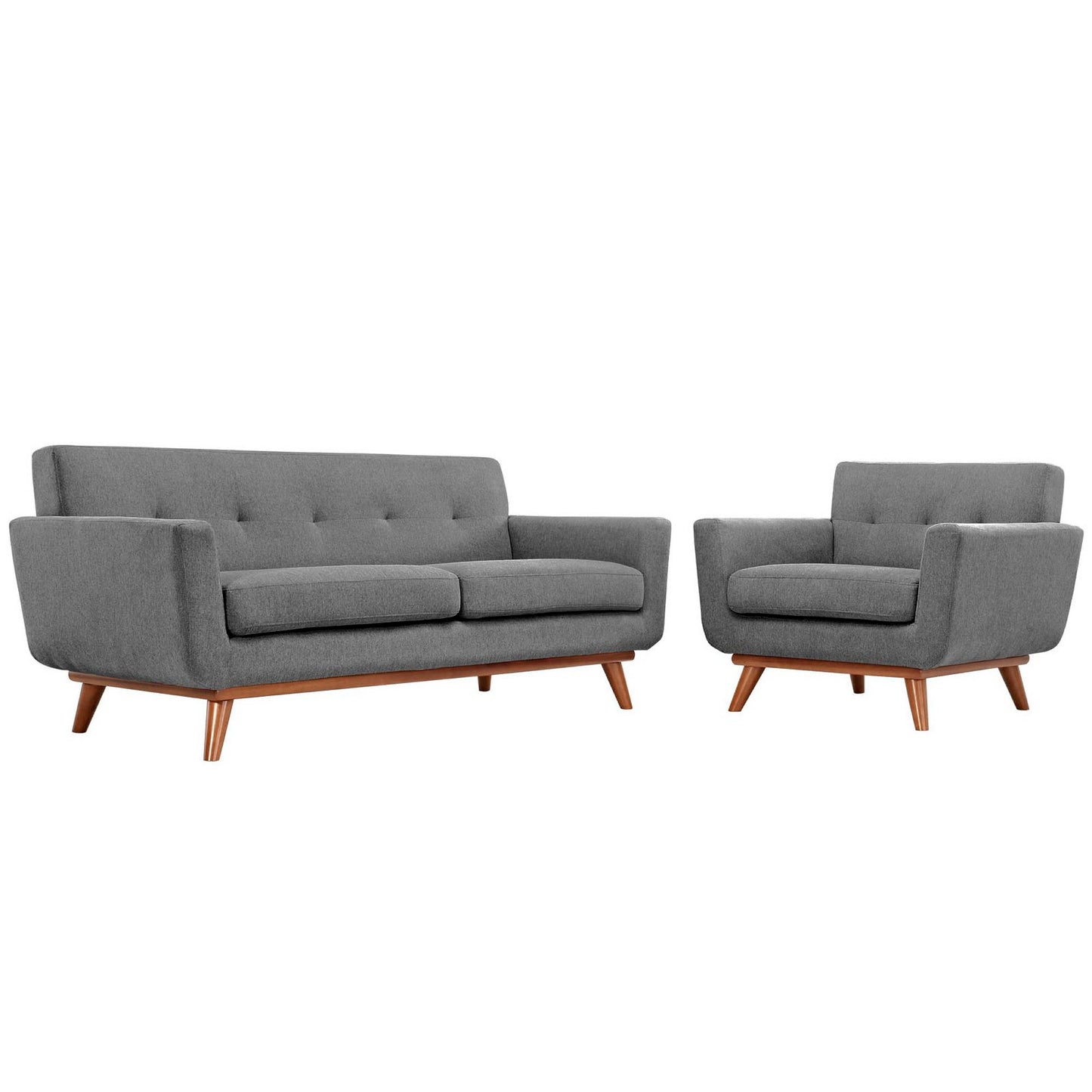 Flint Armchair and Loveseat Set of 2 in Expectation Gray