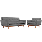 Flint Armchair and Loveseat Set of 2 in Expectation Gray