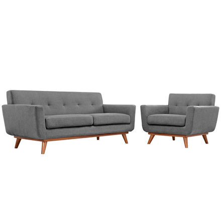 Engage Armchair and Loveseat Set of 2 in Expectation Gray