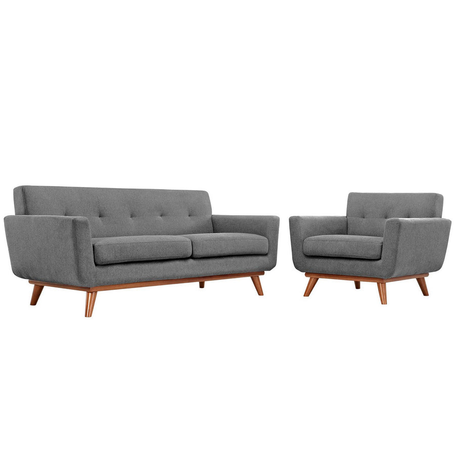 Flint Armchair and Loveseat Set of 2 in Expectation Gray