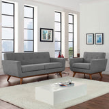 Flint Armchair and Loveseat Set of 2 in Expectation Gray