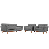 Flint Armchairs and Loveseat Set of 3 in Expectation Gray