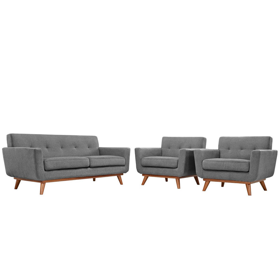 Flint Armchairs and Loveseat Set of 3 in Expectation Gray