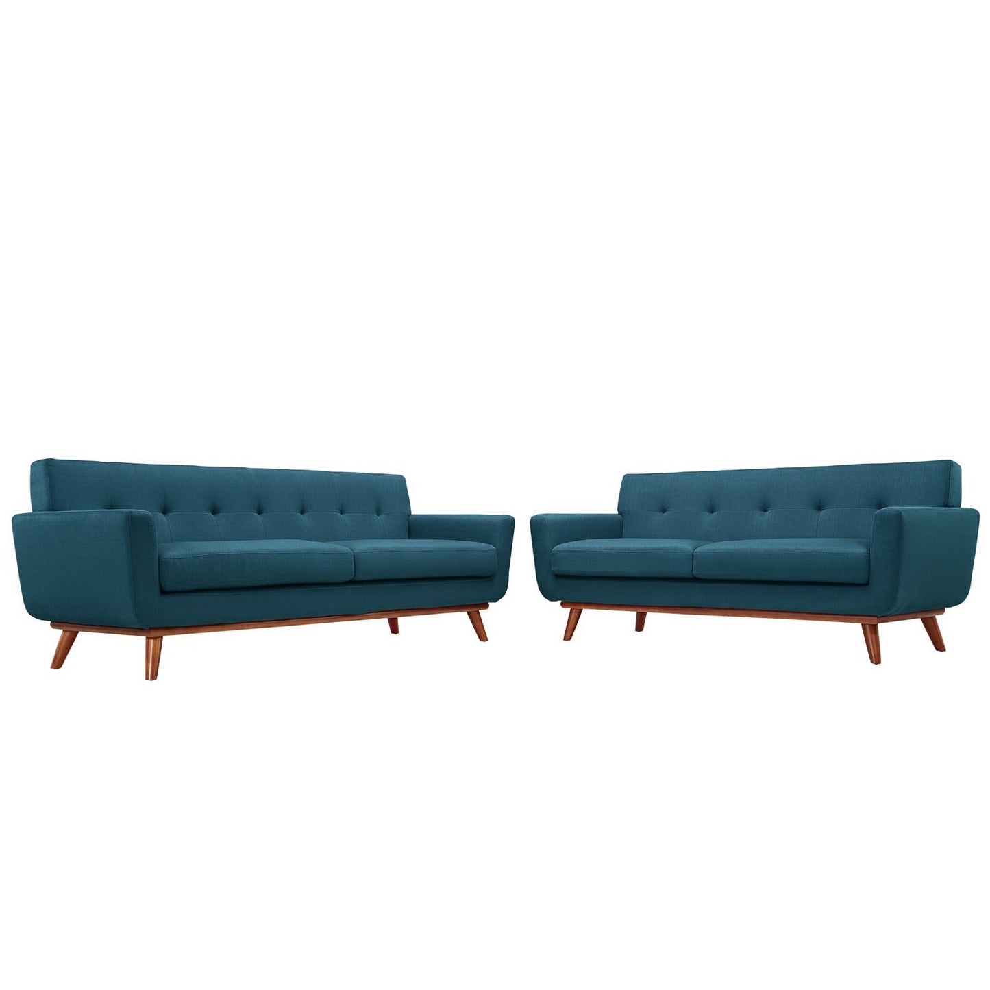 Flint Loveseat and Sofa Set of 2 in Azure