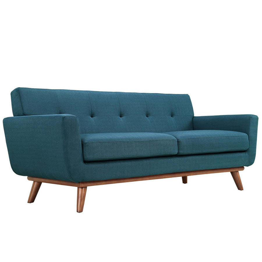 Flint Loveseat and Sofa Set of 2 in Azure