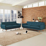 Flint Loveseat and Sofa Set of 2 in Azure