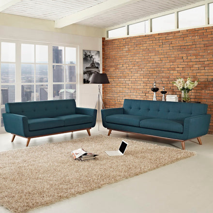 Engage Loveseat and Sofa Set of 2 in Azure
