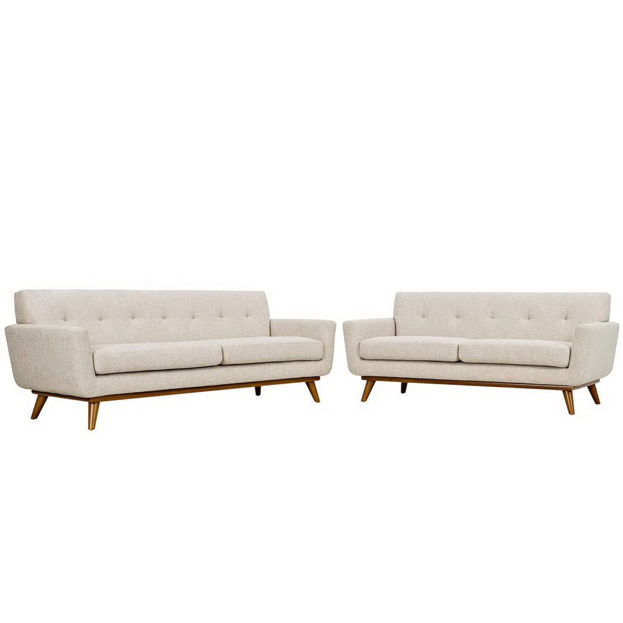 Flint Loveseat and Sofa Set of 2 in Beige