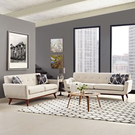 Engage Loveseat and Sofa Set of 2 in Beige