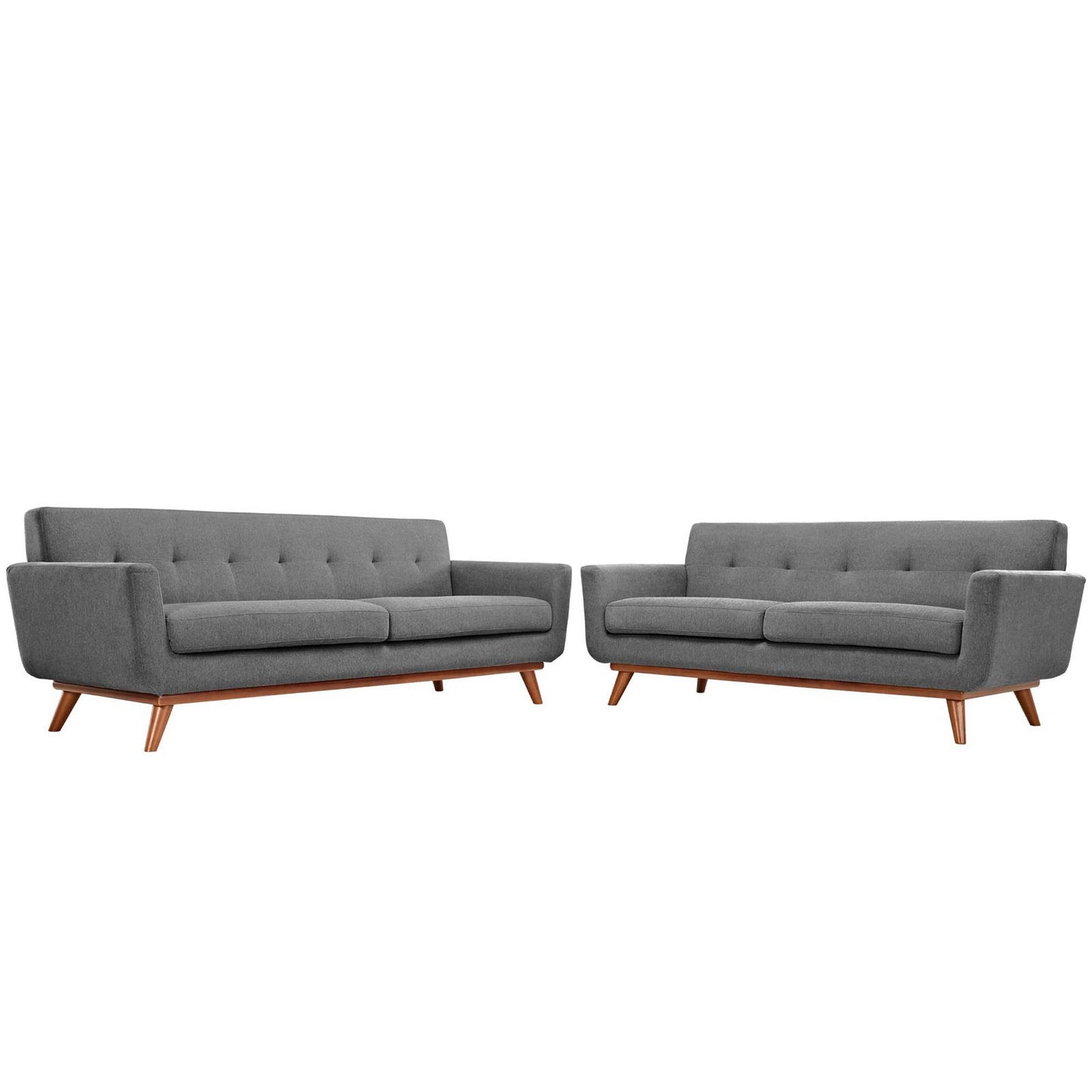 Flint Loveseat and Sofa Set of 2 in Expectation Gray