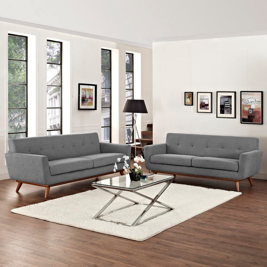 Flint Loveseat and Sofa Set of 2 in Expectation Gray