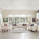 Flint Sofa Loveseat and Armchair Set of 3 in Beige