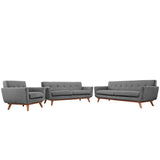Flint Sofa Loveseat and Armchair Set of 3 in Expectation Gray