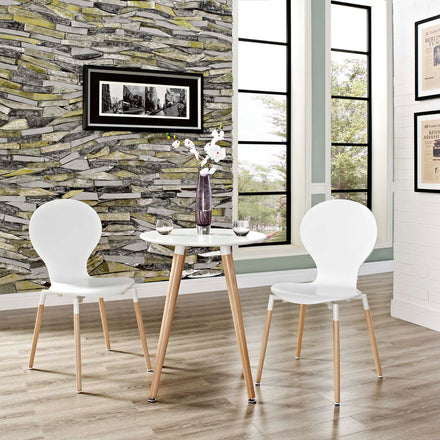 Path Dining Chair Set of 2 in White