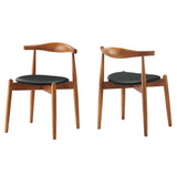 Chenin Dining Side Chairs Set of 2 in Dark Walnut Black