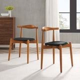 Chenin Dining Side Chairs Set of 2 in Dark Walnut Black