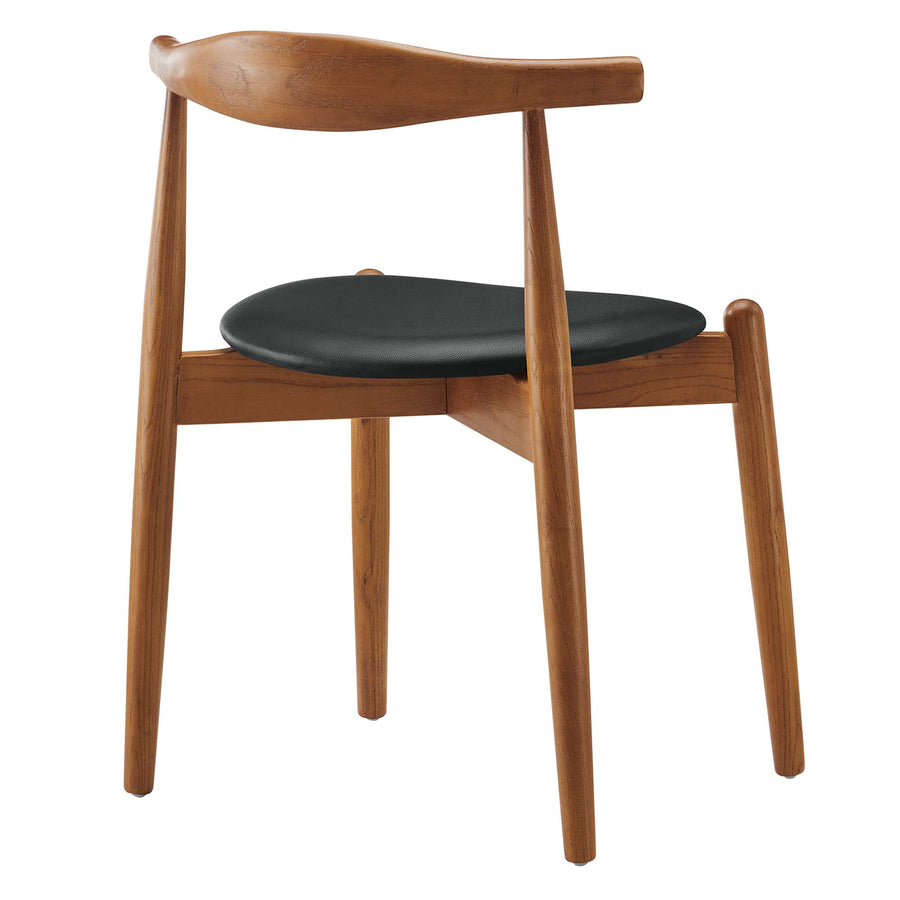 Chenin Dining Side Chairs Set of 2 in Dark Walnut Black