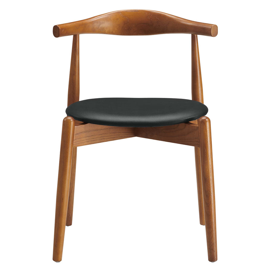 Chenin Dining Side Chairs Set of 2 in Dark Walnut Black