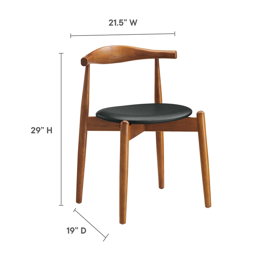 Chenin Dining Side Chairs Set of 2 in Dark Walnut Black