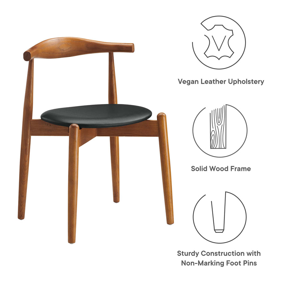 Chenin Dining Side Chairs Set of 4 in Dark Walnut Black