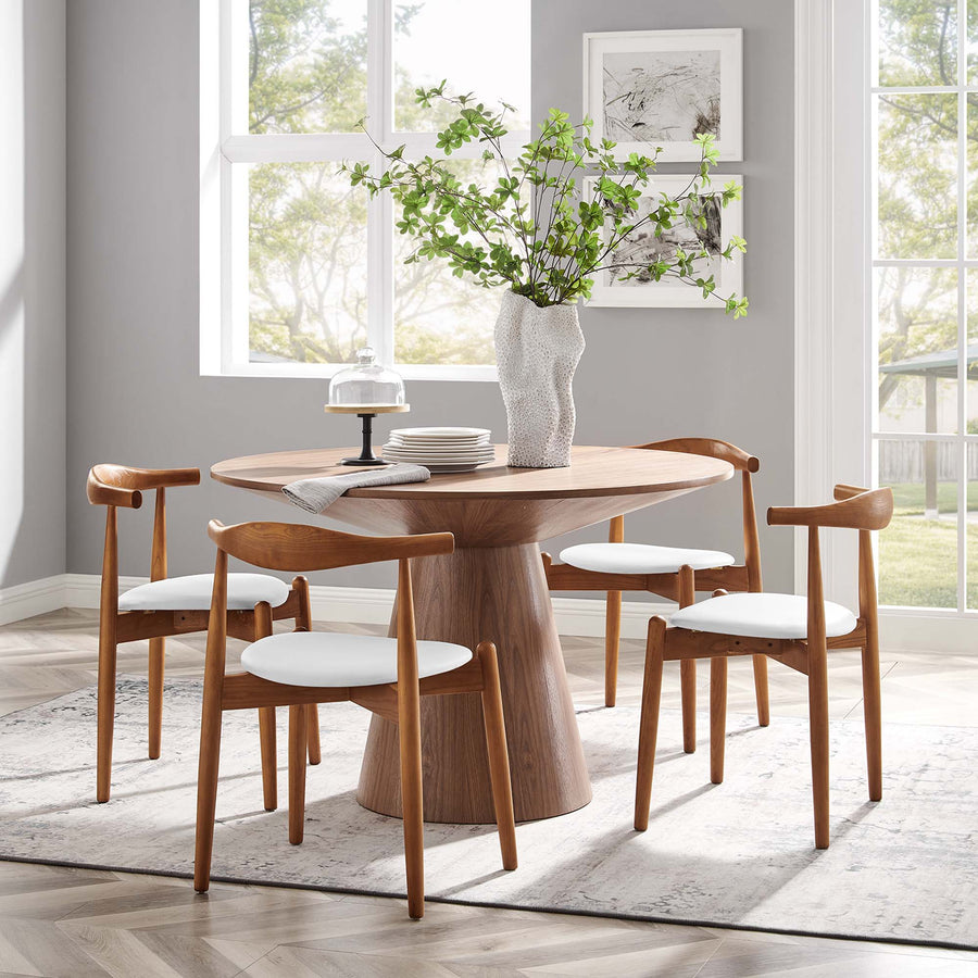 Chenin Dining Side Chairs Set of 4 in Dark Walnut White