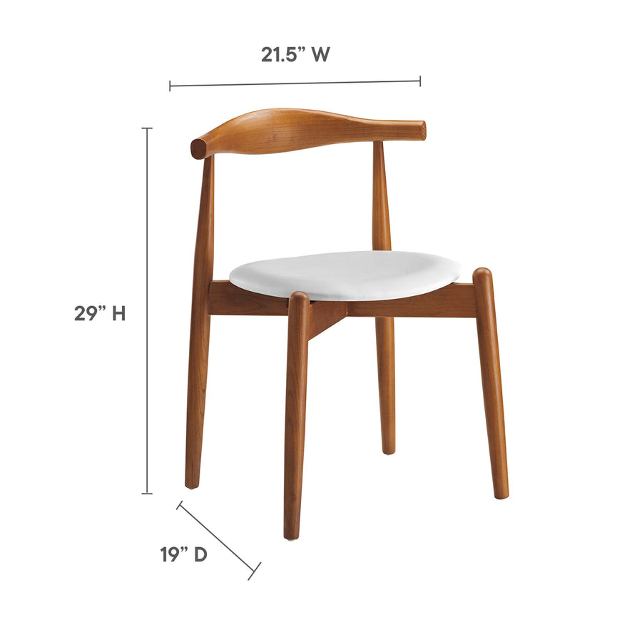 Chenin Dining Side Chairs Set of 4 in Dark Walnut White