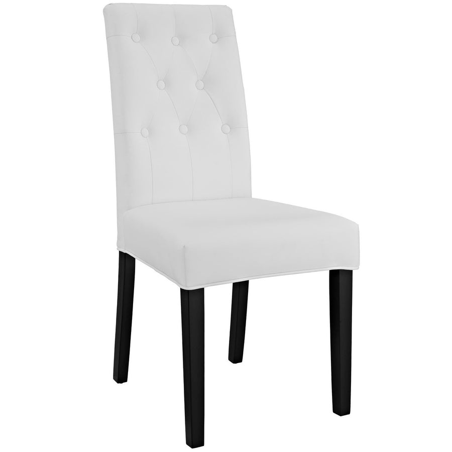 Heather Dining Vinyl Side Chair in White