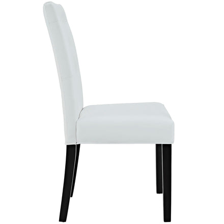 Confer Dining Vinyl Side Chair in White