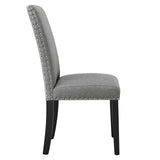 Maison Dining Upholstered Fabric Side Chair in Light Gray