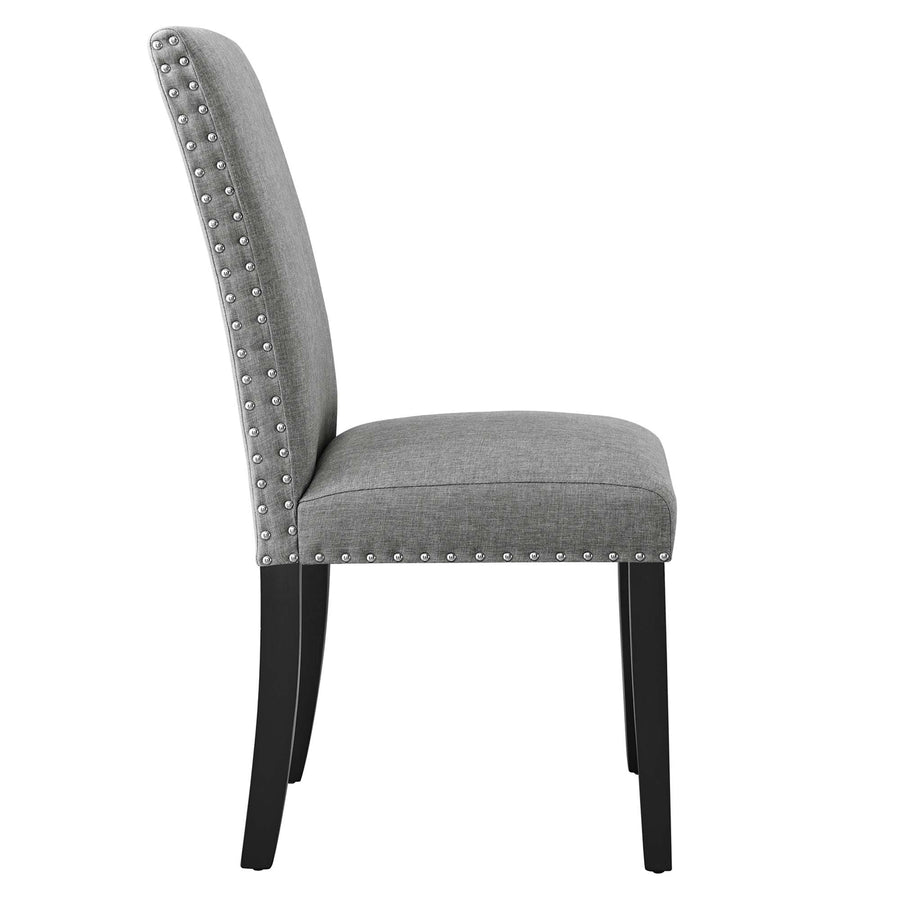 Maison Dining Upholstered Fabric Side Chair in Light Gray