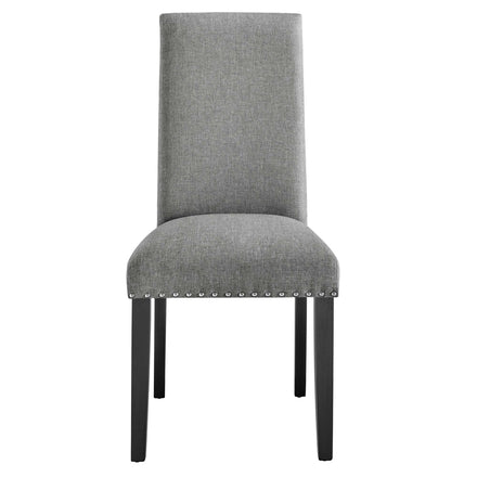 Parcel Dining Upholstered Fabric Side Chair in Light Gray