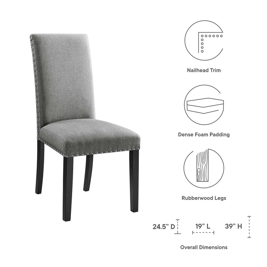 Maison Dining Upholstered Fabric Side Chair in Light Gray