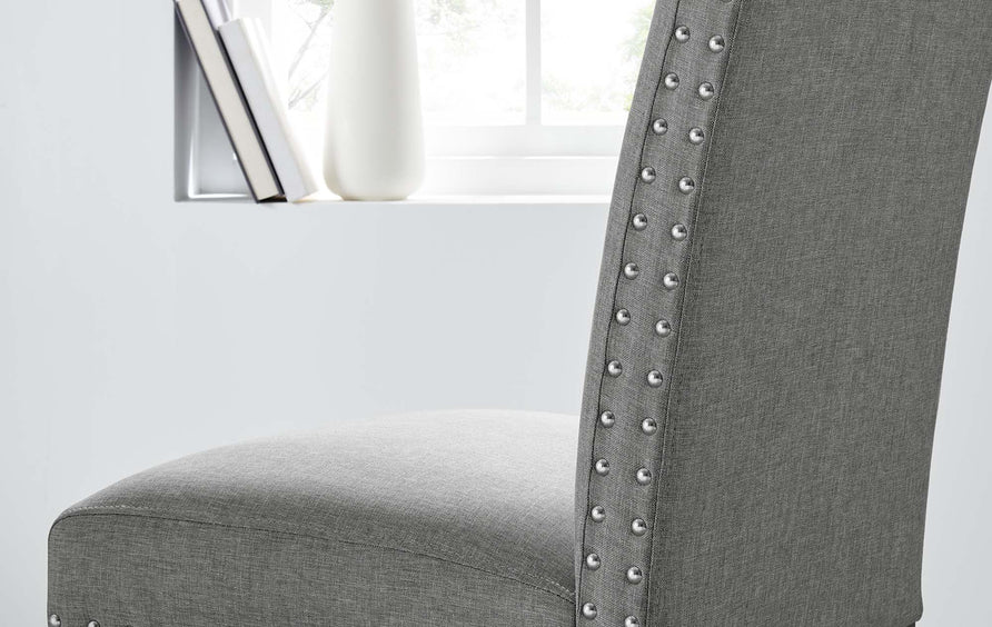 Maison Dining Upholstered Fabric Side Chair in Light Gray