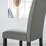 Maison Dining Upholstered Fabric Side Chair in Light Gray