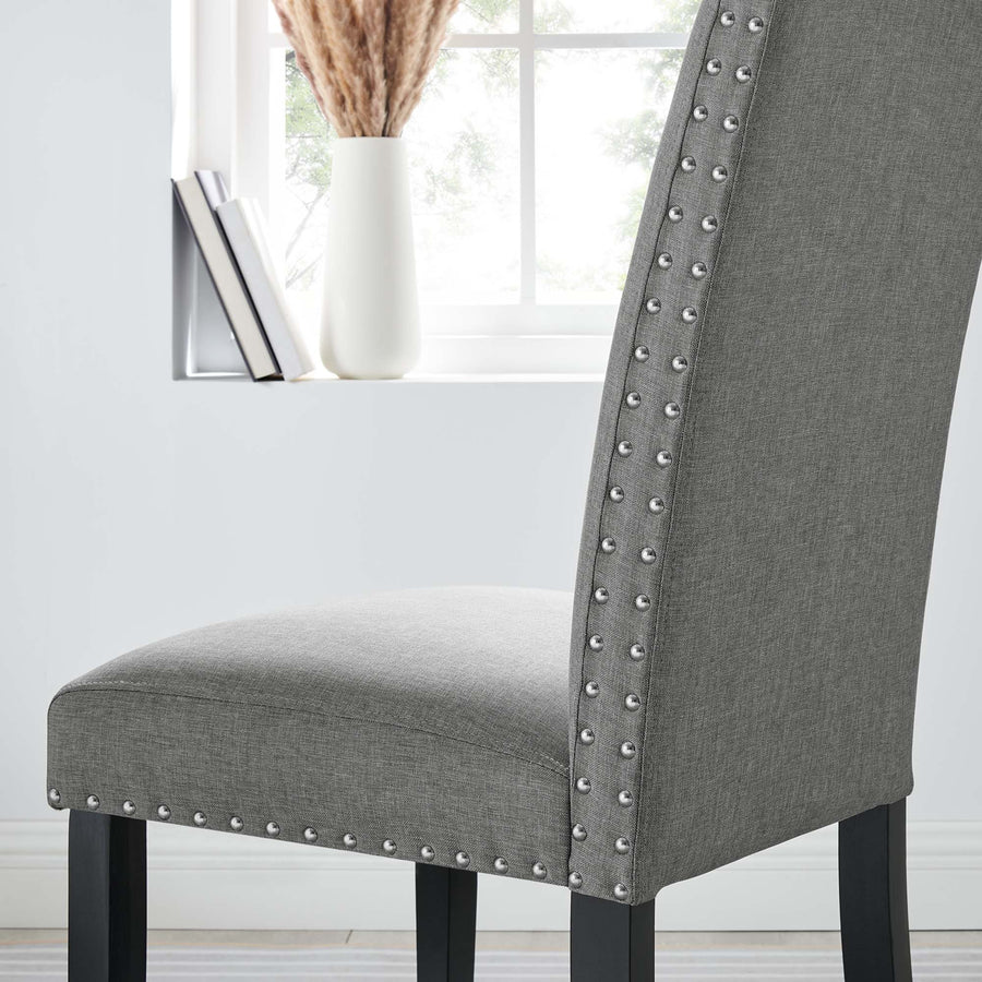 Maison Dining Upholstered Fabric Side Chair in Light Gray