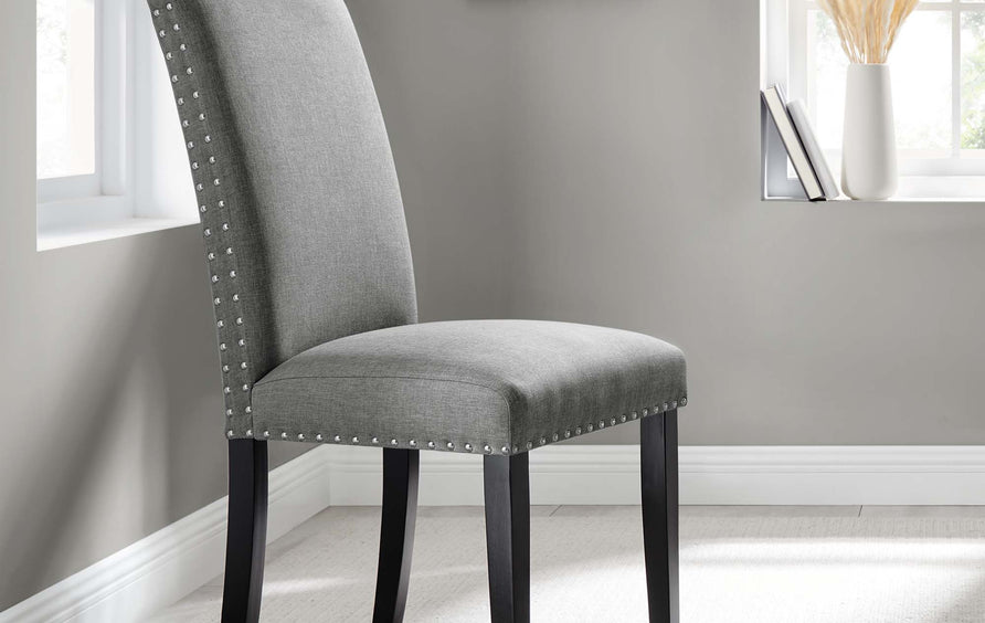 Maison Dining Upholstered Fabric Side Chair in Light Gray