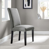 Maison Dining Upholstered Fabric Side Chair in Light Gray