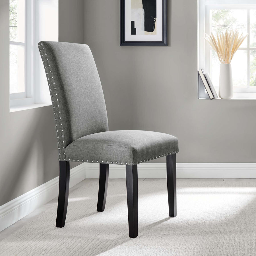 Maison Dining Upholstered Fabric Side Chair in Light Gray