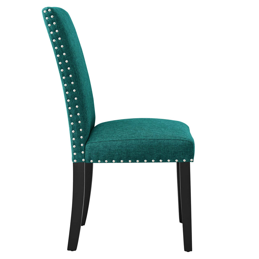 Maison Dining Upholstered Fabric Side Chair in Teal