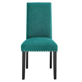 Maison Dining Upholstered Fabric Side Chair in Teal