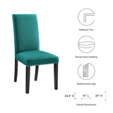 Maison Dining Upholstered Fabric Side Chair in Teal