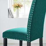Maison Dining Upholstered Fabric Side Chair in Teal