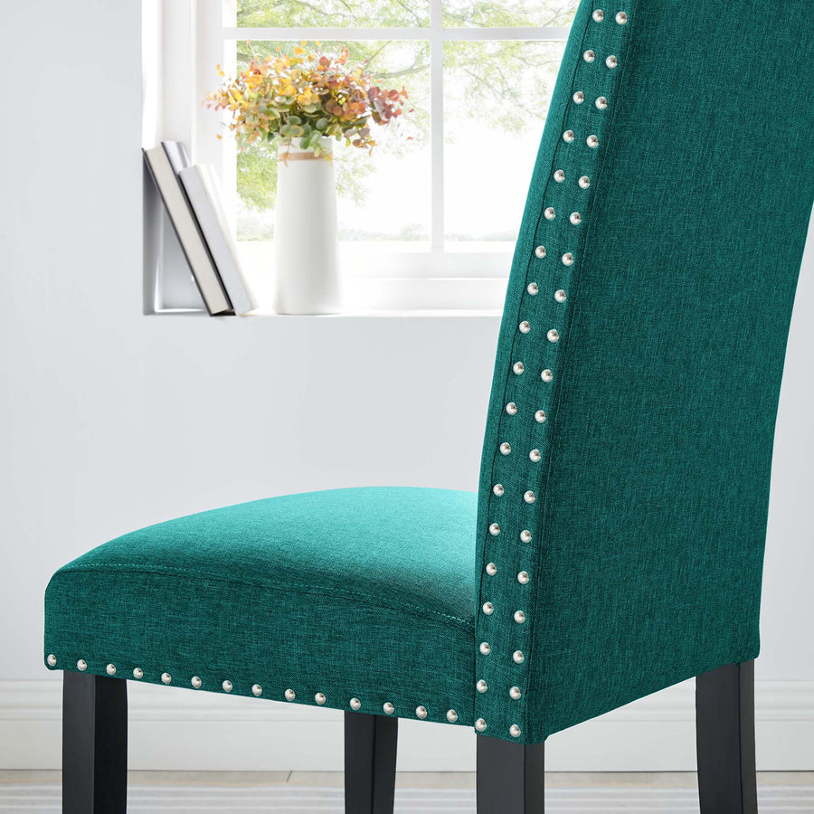 Maison Dining Upholstered Fabric Side Chair in Teal